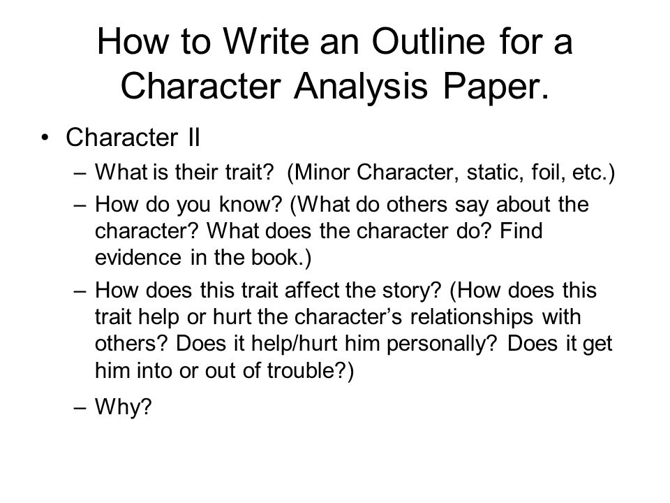 Tips on Writing a Character Analysis